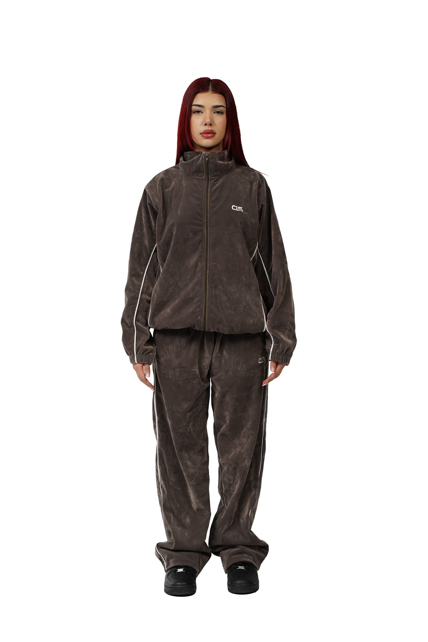 VELOURS TRACKSUIT BROWN