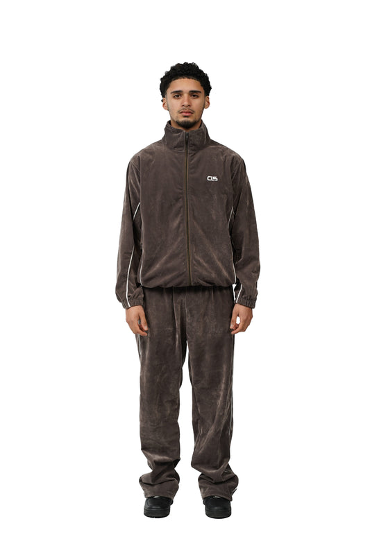 VELOURS TRACKSUIT BROWN
